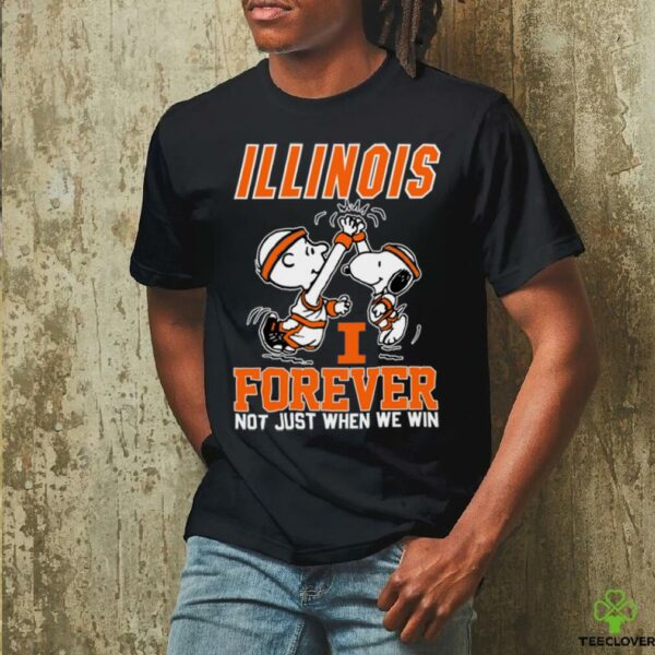 Snoopy High Five Charlie Brown Illinois Fighting Illini Basketball Forever Not Just When We Win Shirt Black