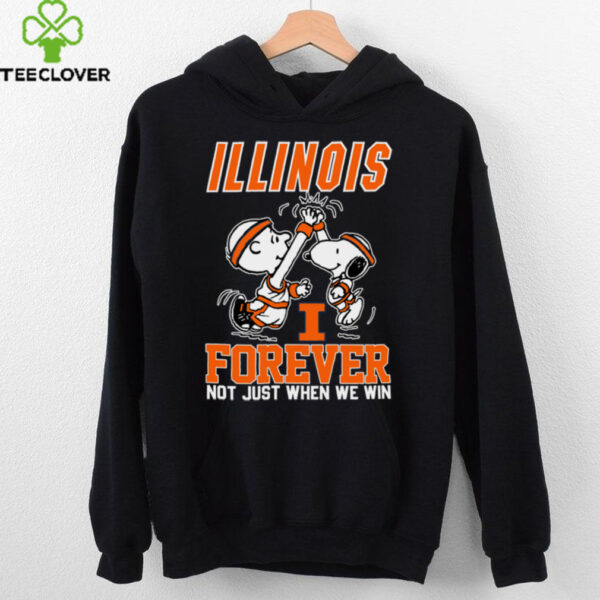 Snoopy High Five Charlie Brown Illinois Fighting Illini Basketball Forever Not Just When We Win Shirt Black