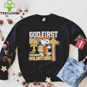 Snoopy God first family second then Tennessee Volunteers shirt