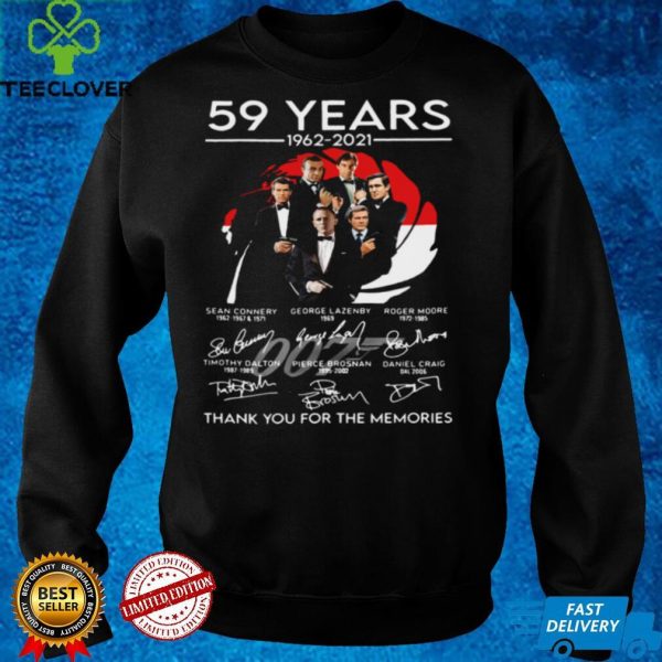 007 59 years 1962 2021 thank you for the memories signatures hoodie, sweater, longsleeve, shirt v-neck, t-shirt