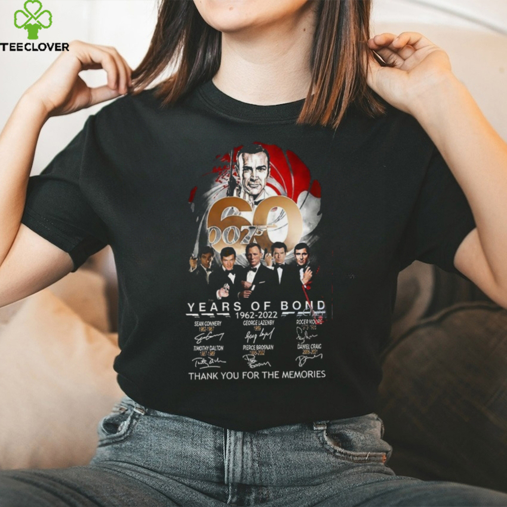 007 60 Years Of Bond 1962 2022 Thank You For The Memories T Shirt 007 60 Years Of Bond 1962 2022 Thank You For The Memories T Shirt