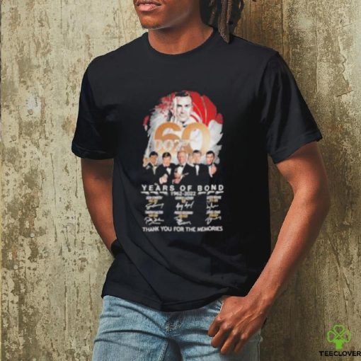 007 60 years of Bond 1962 2022 thank you for the memories signatures shirt