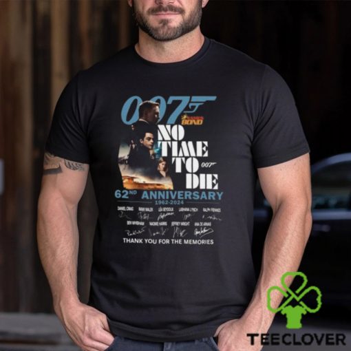 007 James Bond No Time To Die 62nd Anniversary 1962 2024 Thank You For The Memories T Shirt