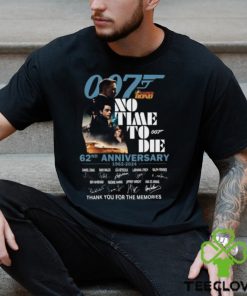 007 James Bond No Time To Die 62nd Anniversary 1962 2024 Thank You For The Memories T Shirt