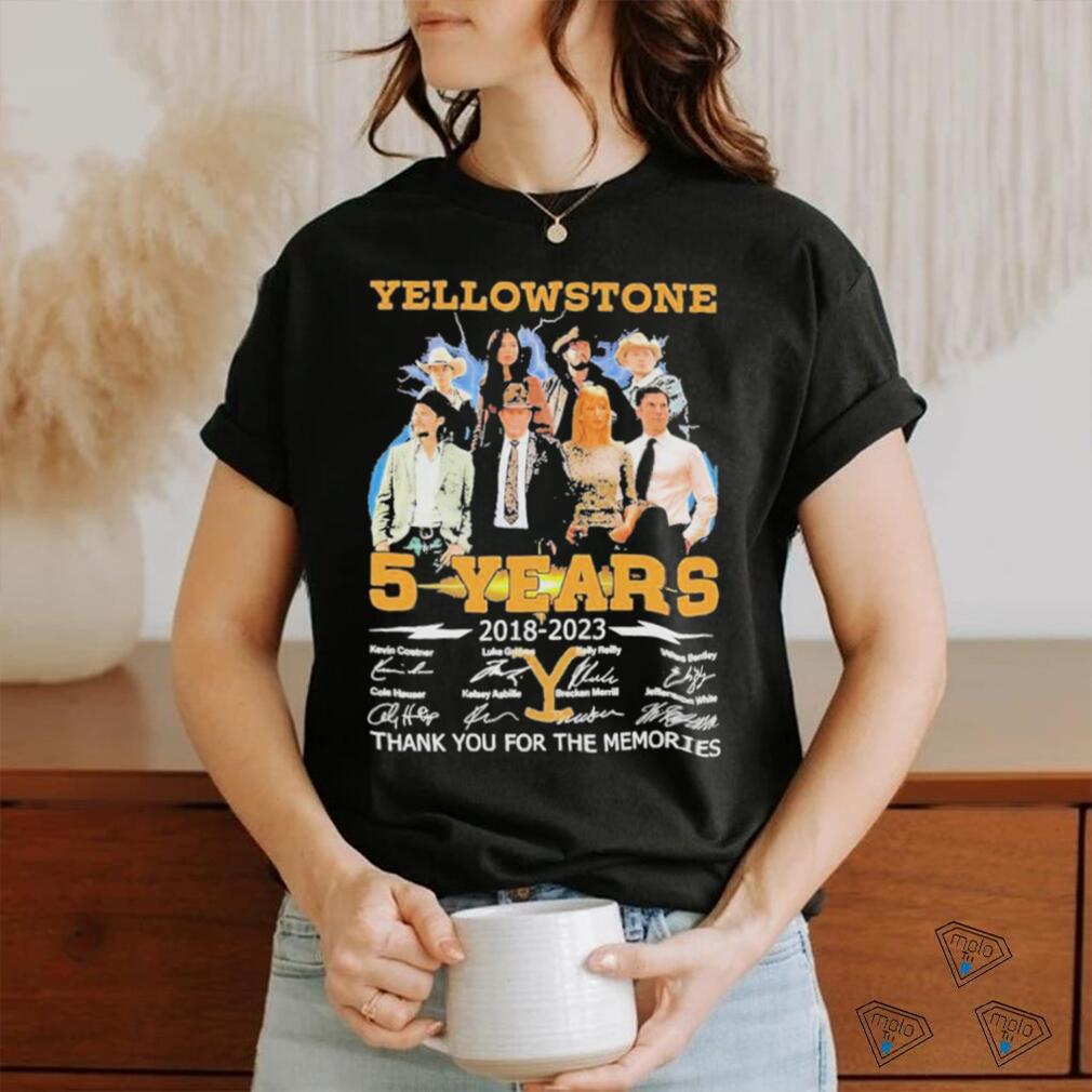 05 Years Anniversary Of Yellowstone 2018 2023 Thank You For The Memories Signatures Shirt 05 Years Anniversary Of Yellowstone 2018 2023 Thank You For The Memories Signatures Shirt