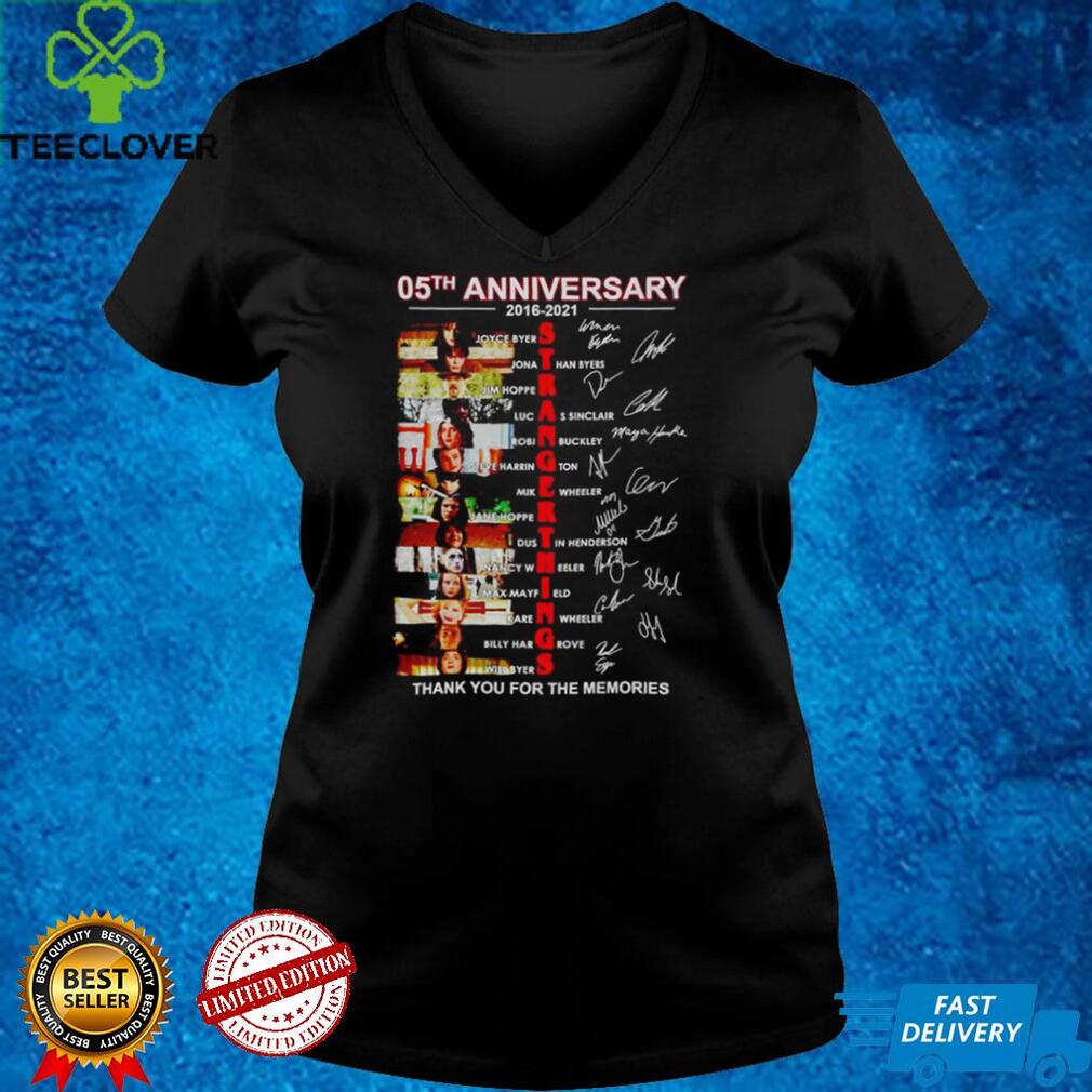 05th Anniversary of Stranger Things 2016 2021 thank you for the memories shirt 05th Anniversary of Stranger Things 2016 2021 thank you for the memories shirt