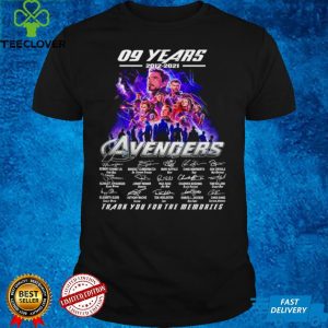 09 years 2012 2021 Avengers thank you for memories signature hoodie, sweater, longsleeve, shirt v-neck, t-shirt