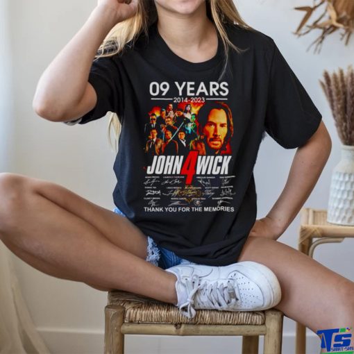 09 years of john wick 2014 2023 thank you for the memories signatures shirt