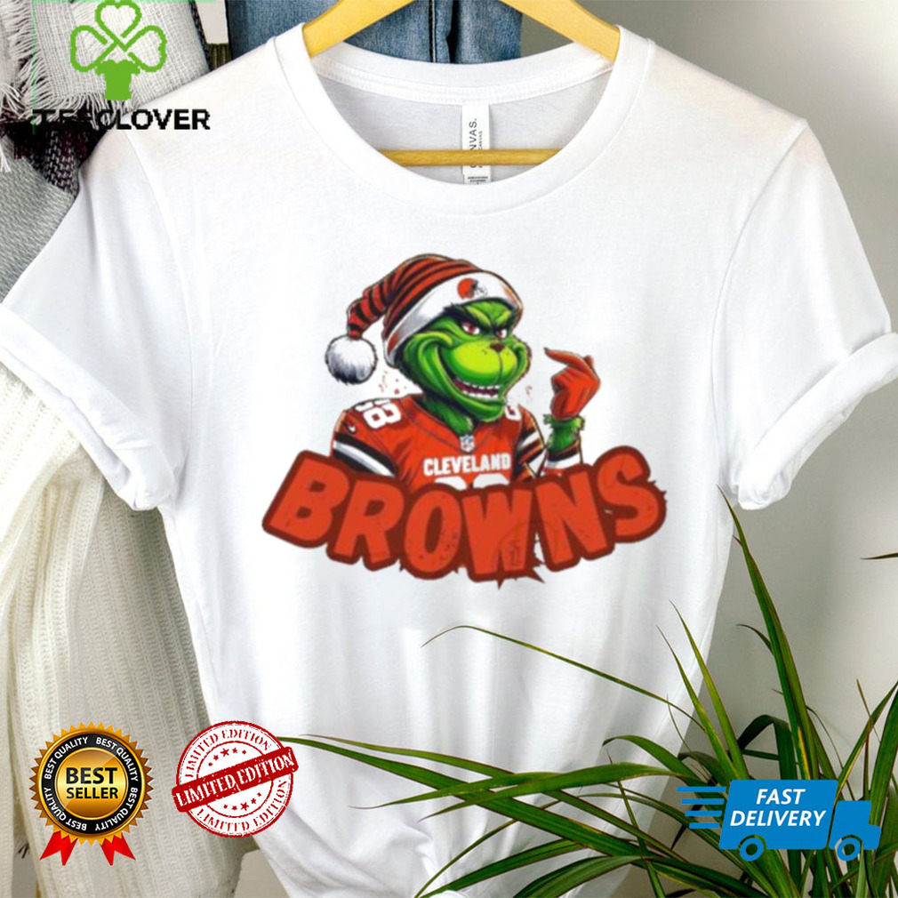 Santa Hat Grinch Football Cleveland Browns Merry Christmas 2023 Shirt Santa Hat Grinch Football Cleveland Browns Merry Christmas 2023 Shirt