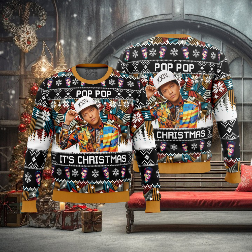 Pop Pop It’s Christmas Bruno Mars Ugly Christmas Sweater Pop Pop It’s Christmas Bruno Mars Ugly Christmas Sweater