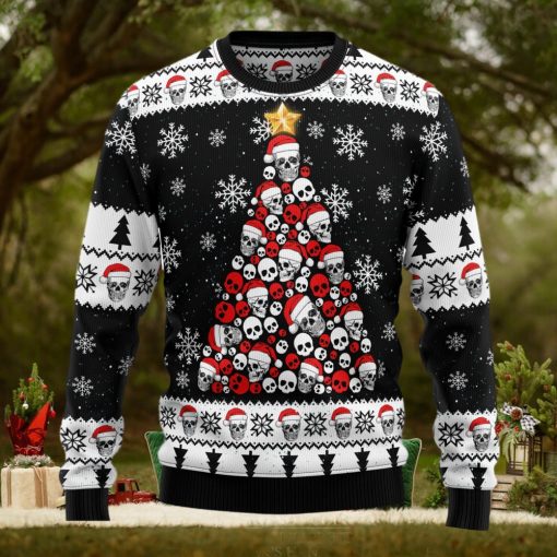 Skull Pine Tree Ugly Christmas Sweater Thankgiving Gift Men Women