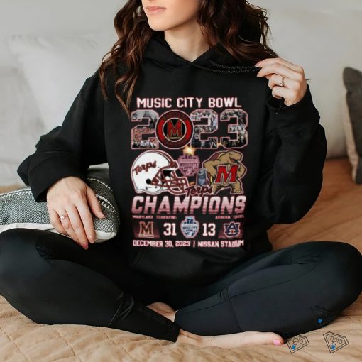 Music City Bowl 2023 Champions Maryland Terrapins 31 – 13 Auburn Tigers December 30, 2023 Nissan Stadium T Shirt