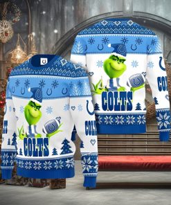 Indianapolis Colts Grinch Ugly Christmas Sweater Xmas 3D Printed Christmas Sweater Gift