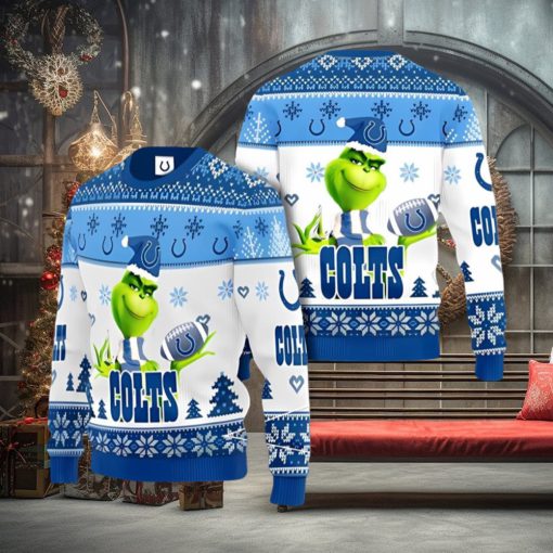 Indianapolis Colts Grinch Ugly Christmas Sweater Xmas 3D Printed Christmas Sweater Gift