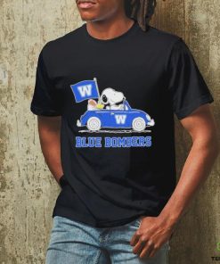 Snoopy And Woodstock Drive Car Winnipeg Blue Bombers Shirt