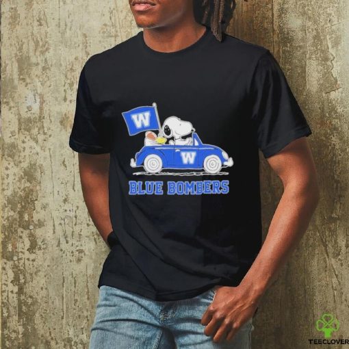 Snoopy And Woodstock Drive Car Winnipeg Blue Bombers Shirt