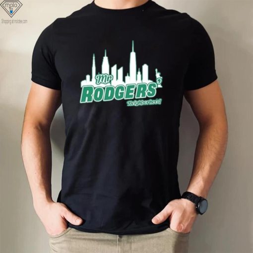 Aaron Rodgers New York Jets Mr Rogers Neighborhood Skyline Shirt