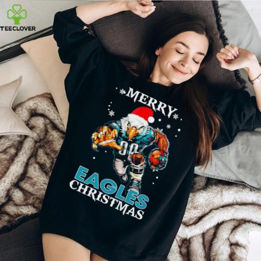 Happy Merry Christmas Philadelphia Eagles football Santa hat mascot hoodie, sweater, longsleeve, shirt v-neck, t-shirt