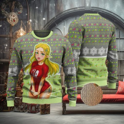 Ahegao Princess Zelda Art Ugly Xmas Sweater