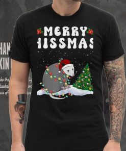 Merry Hissmas Opposum Christmas Santa Hat Funny Xmas Unisex Shirt