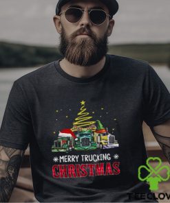 Merry Trucking Christmas Three Truck Wearing Hat Classic T Shirt