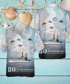 1. The DDay 80th Anniversary Landings and the Battle of Normand Battleship USS Texas (BB35) Hawaiian Shirt For Men Women Summer