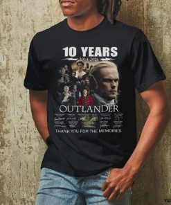 10 Years 2014 2024 Outlander Signatures Thank You For The Memories Tshirt