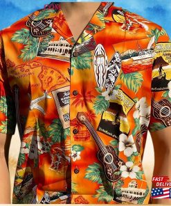 100% Cotton Kona Music Hawaiian Aloha Shirt Made In Hawaii Small