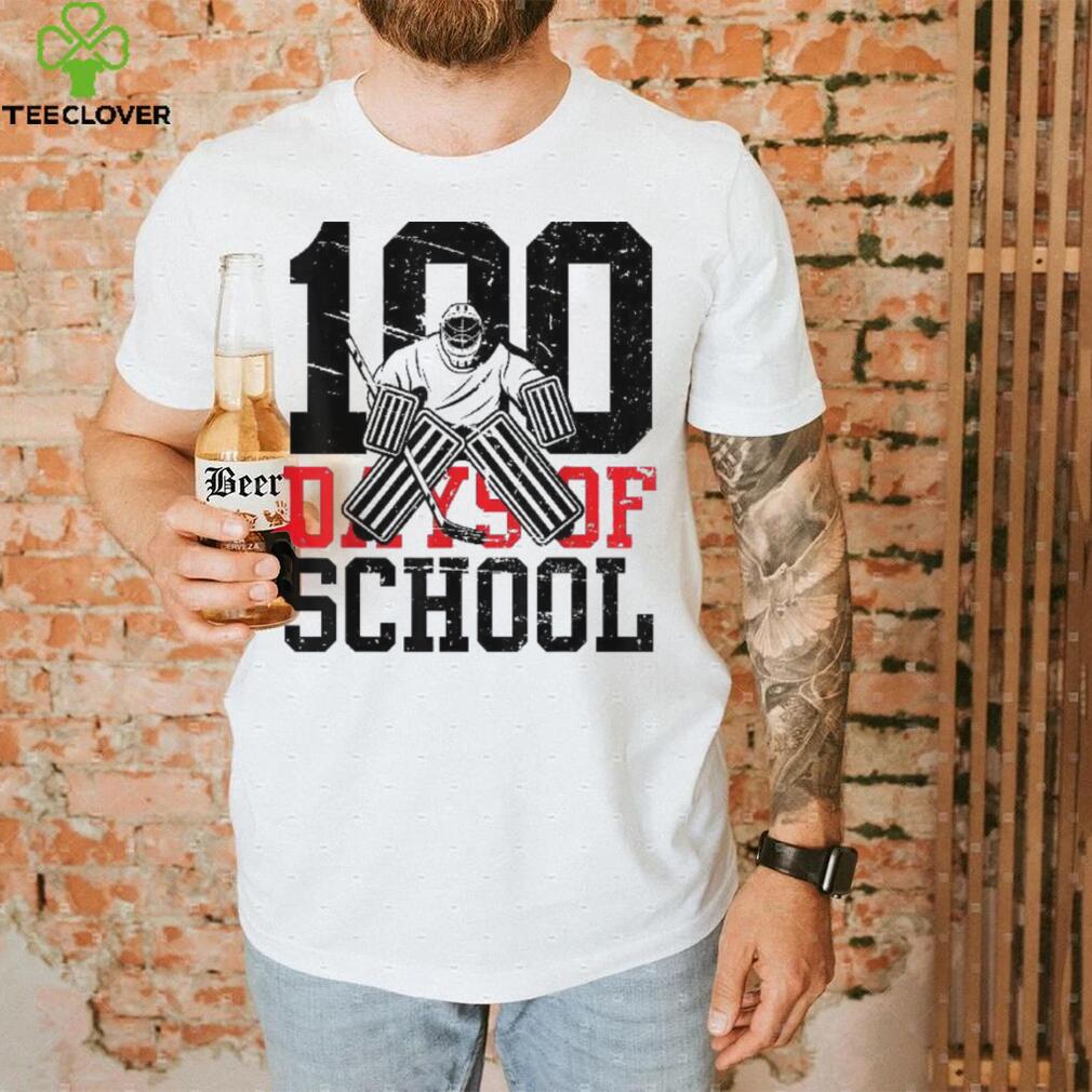 100 Days Of School Ice Hockey Sport Student Teacher Shirt 100 Days Of School Ice Hockey Sport Student Teacher Shirt