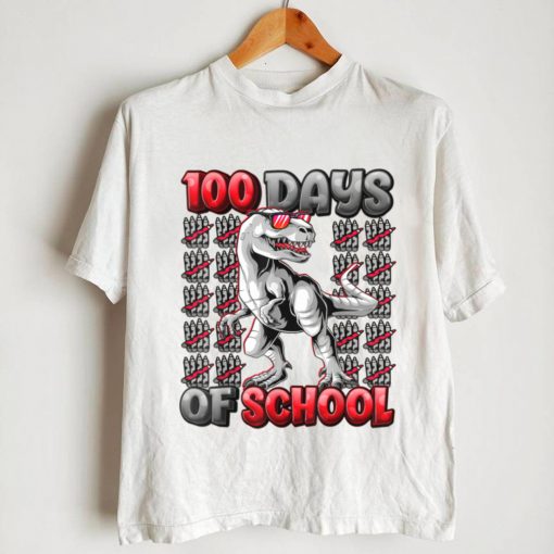 100 Days Of School Trex 100 Days Smarter 100th Day of School T Shirt (3)