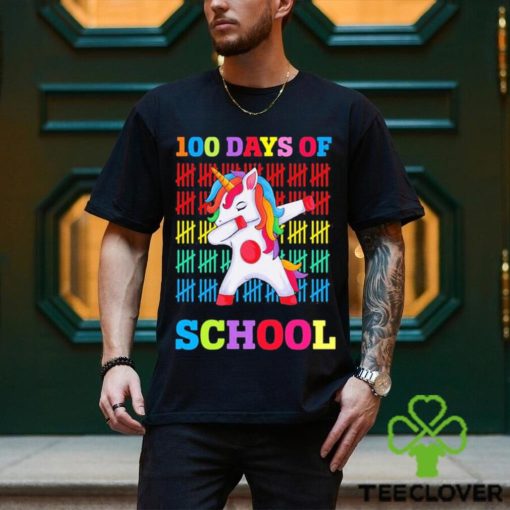 100 Days of School Funny Unicorn Dabbing Back to School Shirt