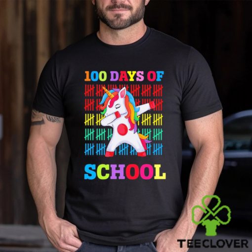 100 Days of School Funny Unicorn Dabbing Back to School Shirt