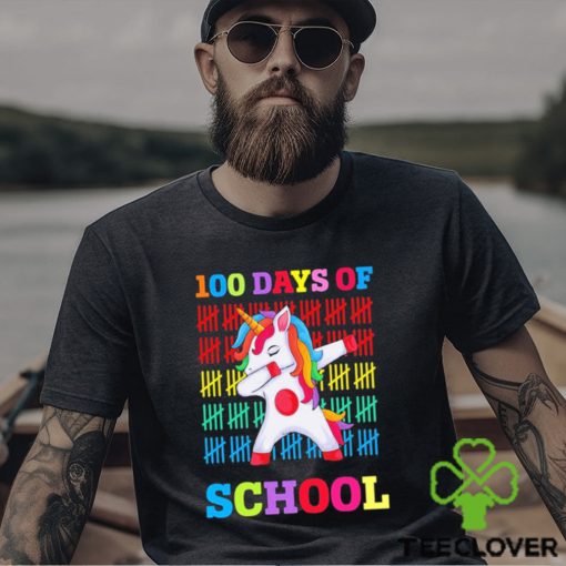 100 Days of School Funny Unicorn Dabbing Back to School Shirt