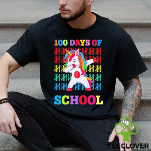 100 Days of School Funny Unicorn Dabbing Back to School Shirt