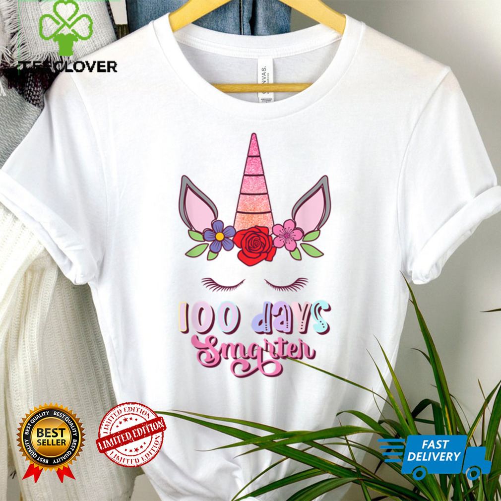 100 Days of School Shirt Unicorn Girls Kids 100 Days Smarter T Shirt