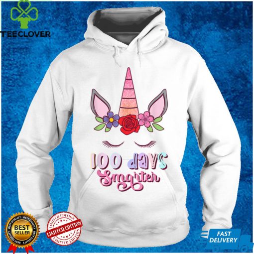 100 Days of School Shirt Unicorn Girls Kids 100 Days Smarter T Shirt