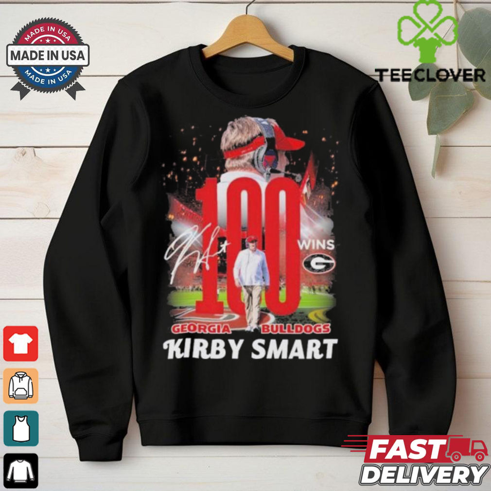 100 Wins With Kirby Smart Georgia Bulldogs Shirt 100 Wins With Kirby Smart Georgia Bulldogs Shirt