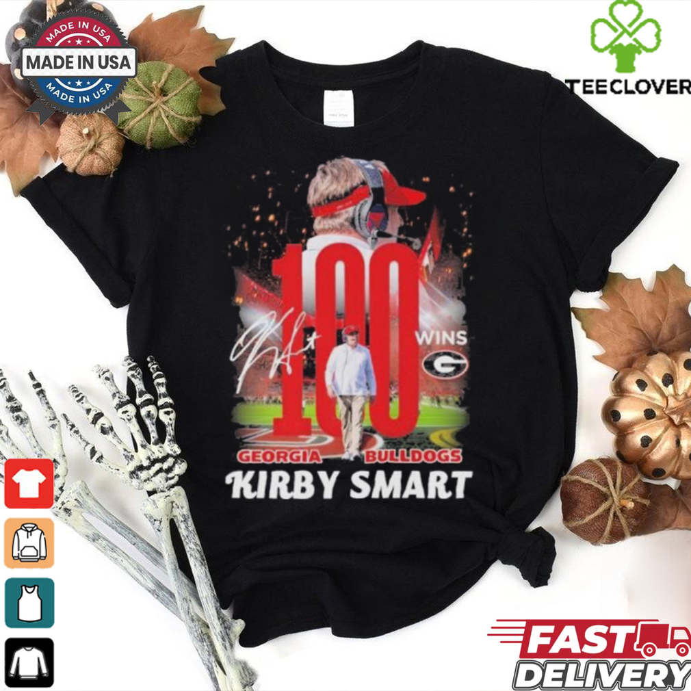 100 Wins With Kirby Smart Georgia Bulldogs Shirt 100 Wins With Kirby Smart Georgia Bulldogs Shirt