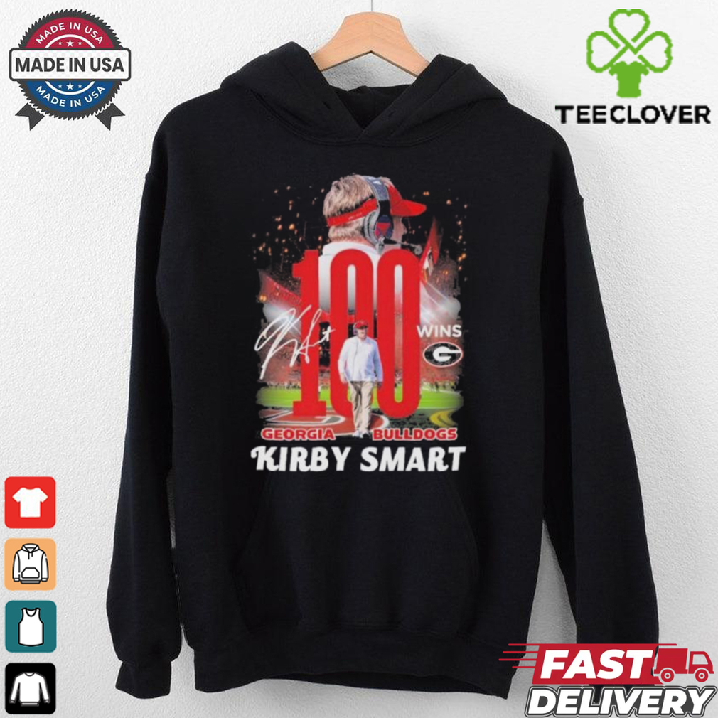100 Wins With Kirby Smart Georgia Bulldogs Shirt 100 Wins With Kirby Smart Georgia Bulldogs Shirt