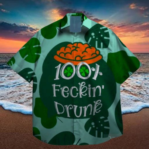 100 fecking drunk lucky gamer lucky leprechaun st patrick day hawaiian hoodie, sweater, longsleeve, shirt v-neck, t-shirt