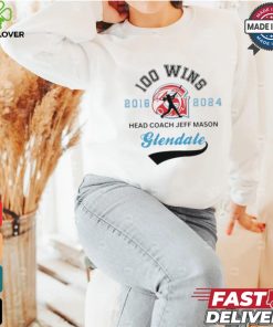 100 wins 2016 2024 Head Coach Jeff Mason Glendale logo shirt