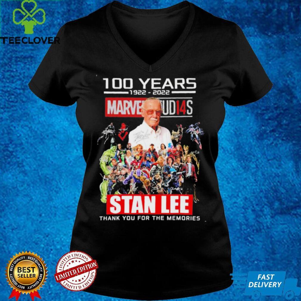 100 years 1922 2022 Marvel Studios Stan Lee thank you for the memories signatures T shirt 100 years 1922 2022 Marvel Studios Stan Lee thank you for the memories signatures T shirt