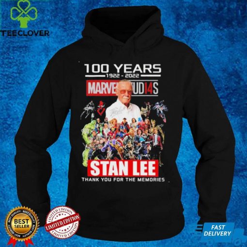 100 years 1922 2022 Marvel Studios Stan Lee thank you for the memories signatures T shirt
