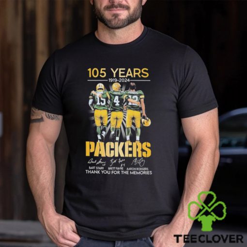 105 Years 1919 2024 Green Bay Packers Thank You For The Memories Signatures Shirt