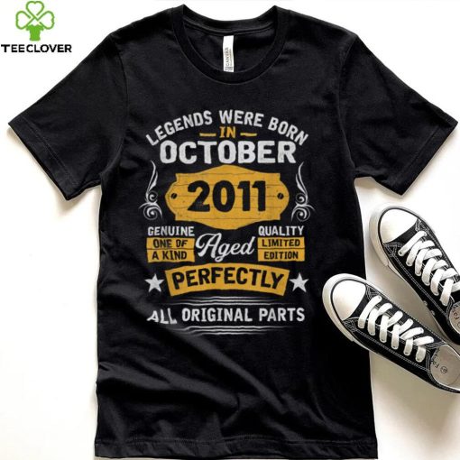 11 Year Old Gifts October Legends Born In 2011 11th Birthday T Shirt