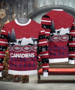 Montreal Canadiens Fans Reindeers Pattern Ugly Christmas Sweater Gift