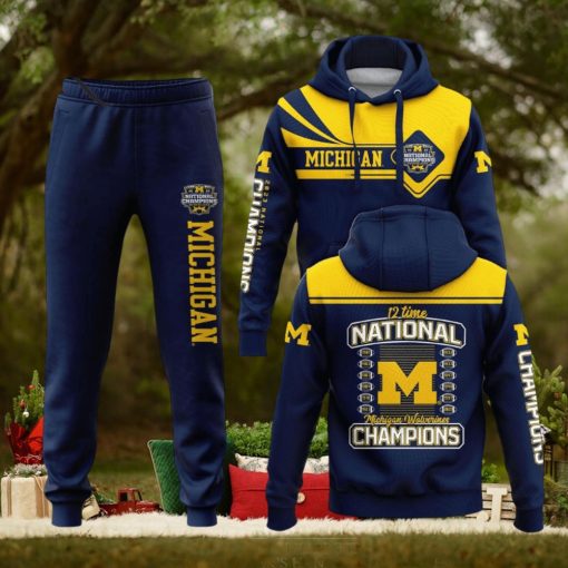 12 Time National Champions Michigan Wolverines College Football Playoff 2023 Hoodie