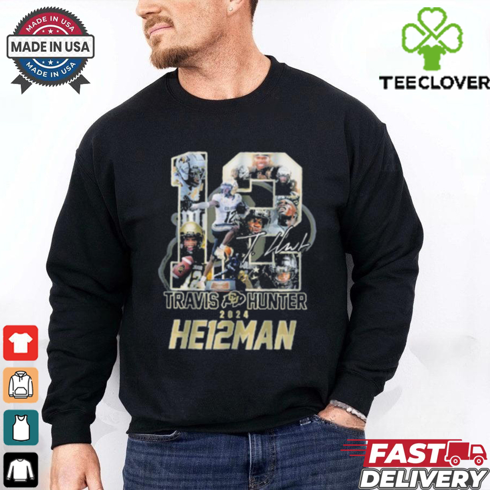 12 Travis Hunter 2024 Heisman Colorado football signature Shirt 12 Travis Hunter 2024 Heisman Colorado football signature Shirt