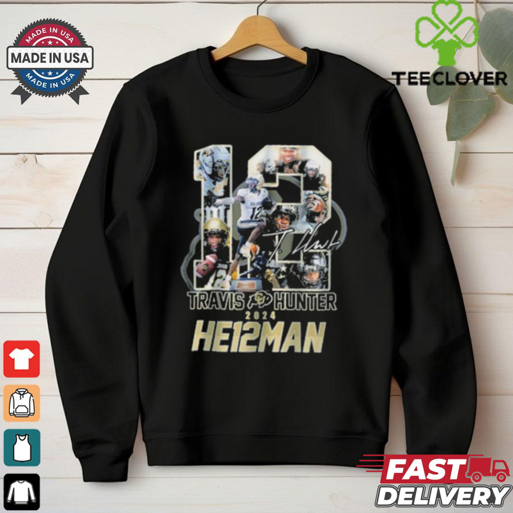 12 Travis Hunter 2024 Heisman Colorado football signature Shirt 12 Travis Hunter 2024 Heisman Colorado football signature Shirt