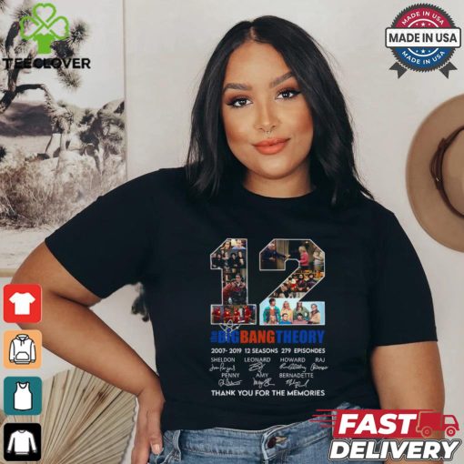 12 Years Of The Big Bang Theory 2007 2019 Thank You For The Memories Signatures T Shirt